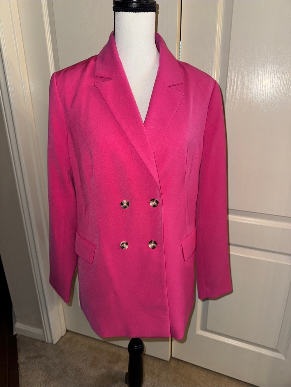 NINE WEST - Vibrant Pink Double-Breasted Blazer - Size 8